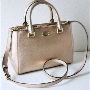 Michael Kors Kellen Medium Satchel Light Gold